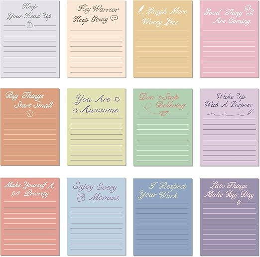 12 Pieces Inspirational Funny Sticky Notes for Women