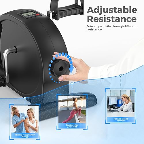 Miniatura 5 de Ejercitador de pádel, mini bicicleta estática para ciclismo de piernas y brazos, ejercicio de calentamiento