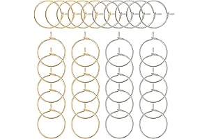 UNICRAFTALE 100-Piece 15mm Stainless Steel Hoop Earring Hoops for Jewelry Making