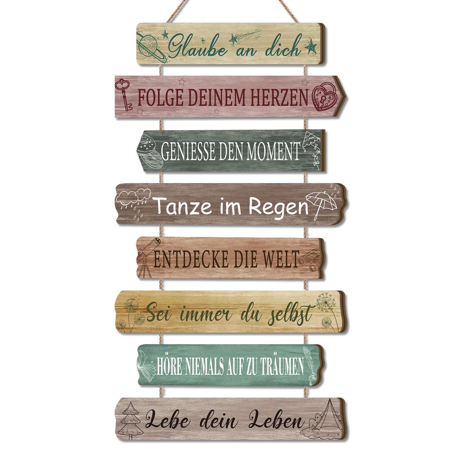 CHDITB Insirierende Wanddeko Wandbild,Motivierende Familienregeln Lebenseinstellung,Bilder mit Sprüchen,Schild Familie,Glaube an Dich,Familienschild Mit Sprüchen,Jugendweihe Deko Mädchen Jungen