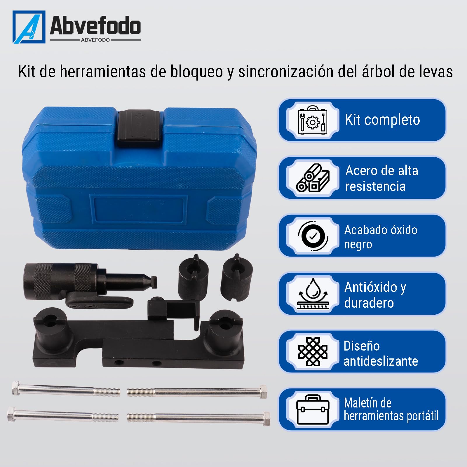 9995451 9995452 Kit de Herramientas de Fijación y Reglaje del Árbol de Levas Compatible con Volvo 4/5/6 Cilindros para 850, S60, V70, XC90 y más