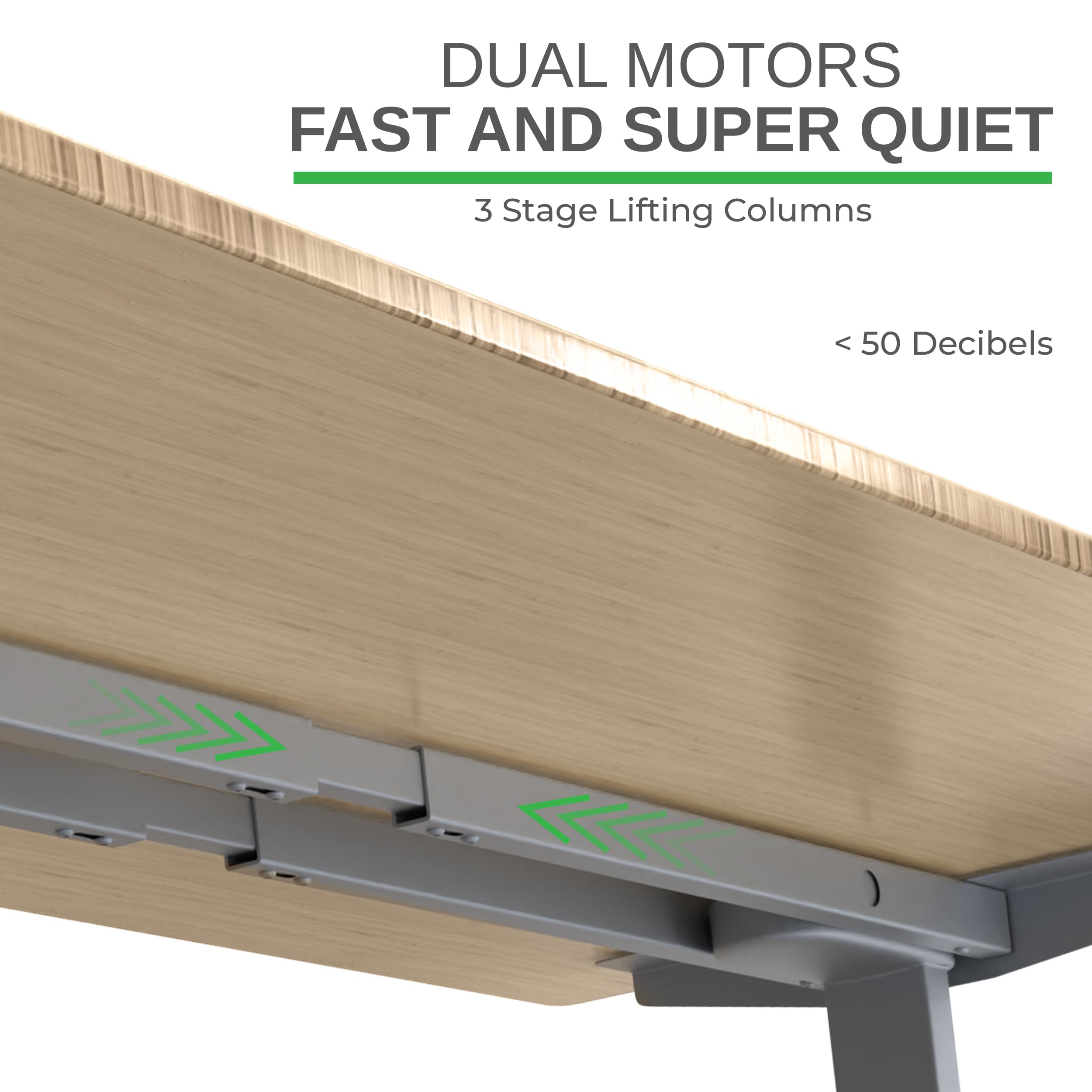 Uncaged Ergonomics Rise Up Dual Motor Electric Standing Desk Adjustable Height 60x30 Large Sit-Stand Computer Desk for Home — view 6