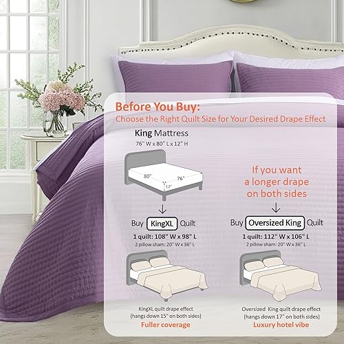 Vista 119 de KASENTEX - Juego de edredón lavable a máquina, cubrecama muy suave, ligero, lavado a la piedra, con costuras detalladas, matrimonial/queen con 2