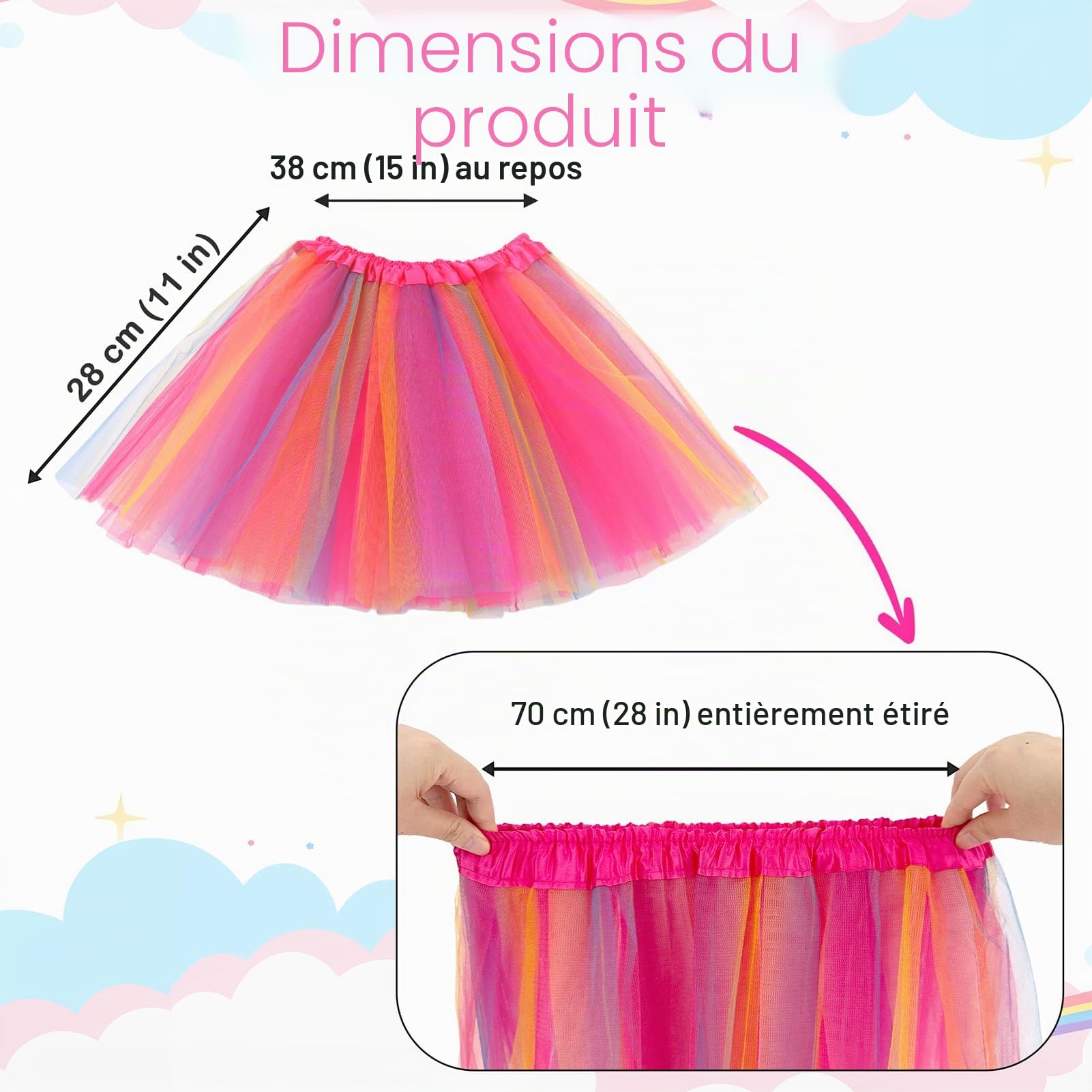 kilofly Lot de 6 tutu de ballet pour fille