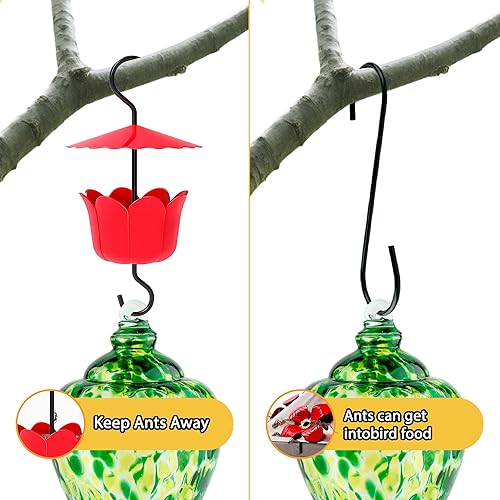 Miniatura 8 de R RUIMEI Foso de hormigas para comederos de colibríes, comedero de colibríes para ganchos colgantes al aire libre, 1 ganchos con 1 cepillo, rojo