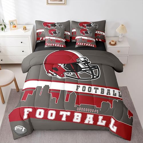 Erosebridal Football City 7 Pcs Comforter Set King Football Bedding for Boys Gir