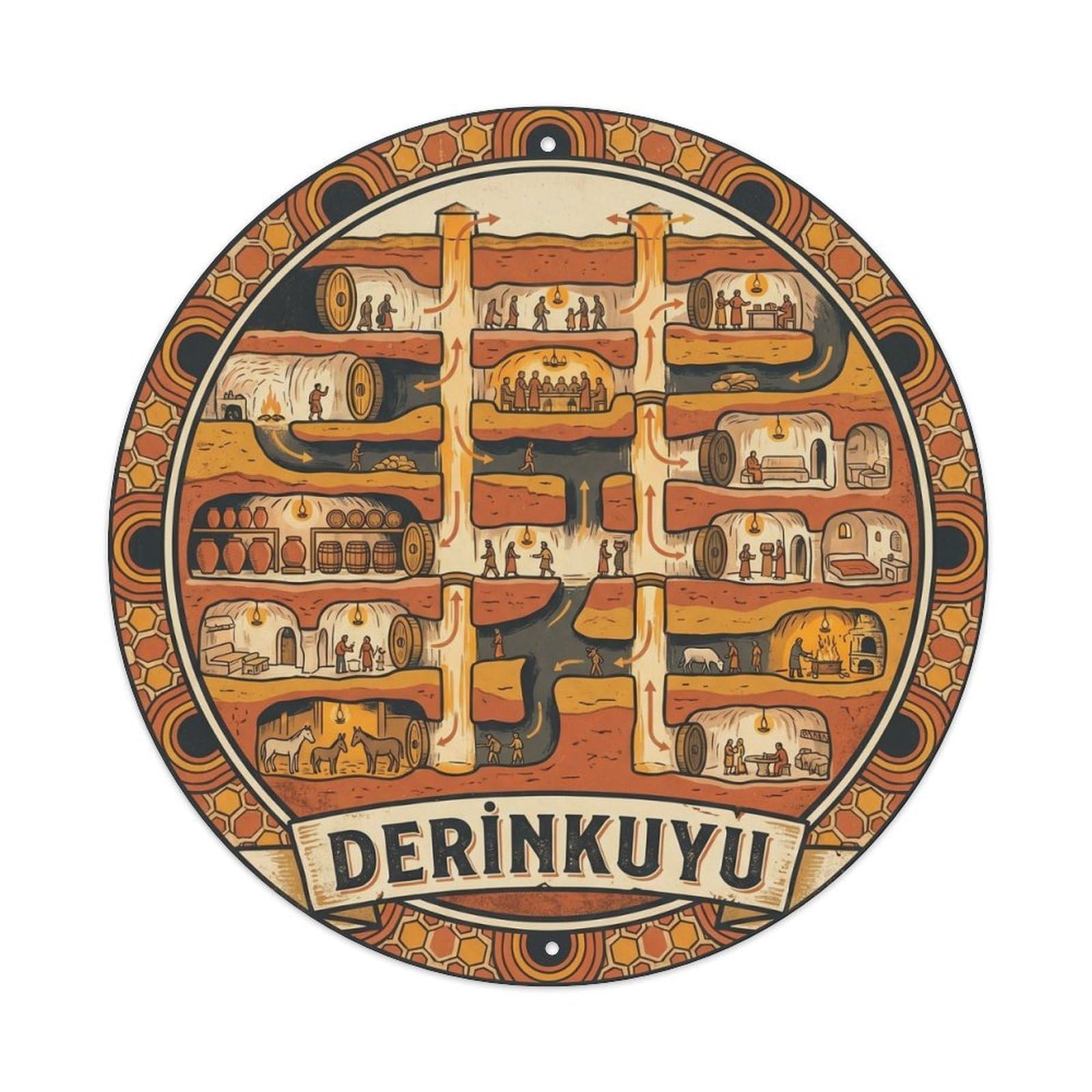 Cappadocia Underground City Anatolian Cave Metal Tin Sign