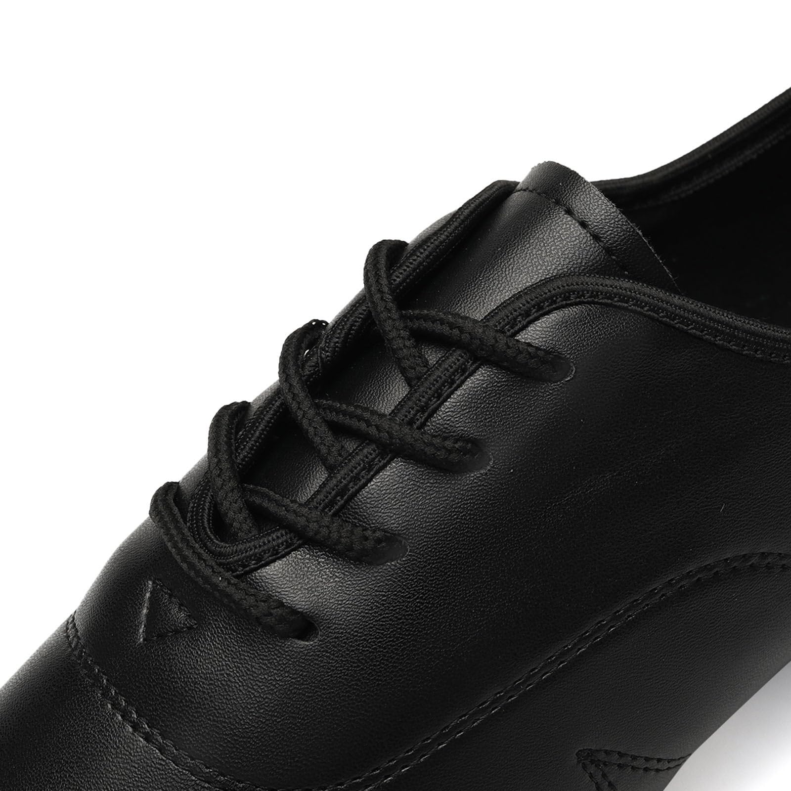 Scarpe da ballo in pelle nera tacco cubano per jazz swing tango latino