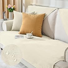 Alishomtll Sofabezug 1/2/3/4 Sitzer, Universelle Wasserdicht Sofa Überzug Ecksofa, L Form Couch Überzug, Hund Katze Anti-rutsch Sofaüberwurfe Sofaschoner für Wohnzimmer (Beige, 70x150cm)