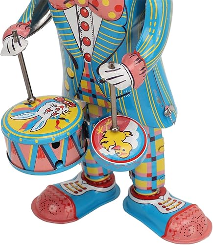 Miniatura 7 de Juguete de lata de conejo para enrollar, lindo juguete de relojería, baterista oscilante para caminar, juguete de metal, recuerdo de fiesta, juguete