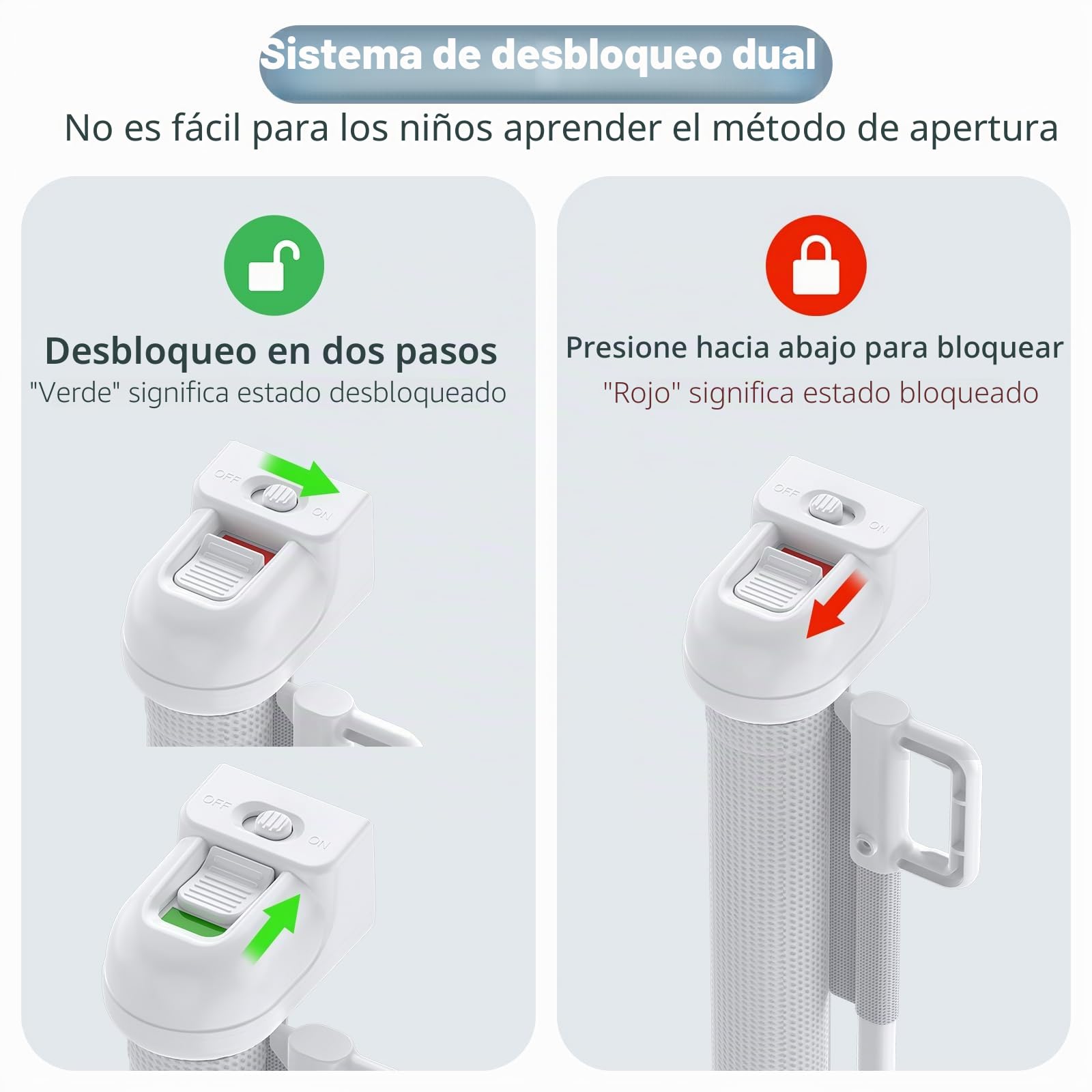 Puerta Seguridad Bebé Extensibles, 140cm Barrera Seguridad Niños Escalera Retráctil para Escaleras, Pasillos, Interiores y Exteriores Blanco