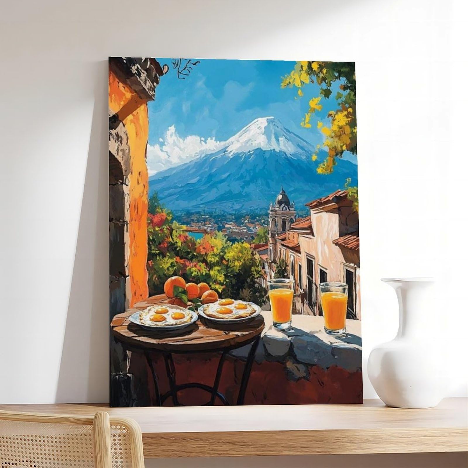 UTGN Huevos Rancheros - Poster su tela, decorazione per camera da letto, motivo: Rancheros, decorazione per la camera da letto, 60 x 90 cm