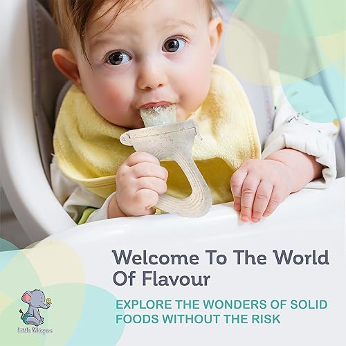 Miniatura 2 de LittleWhispers - Chupete alimentador de frutas y alimentos para bebés, mordedor de alimentación infantil, 2 piezas (avena y guijarros)