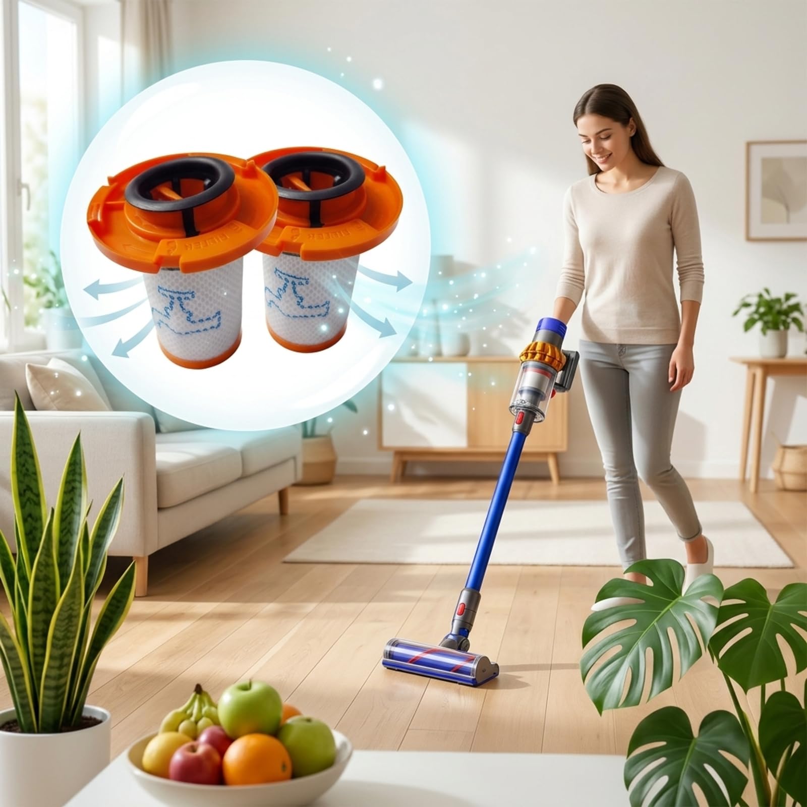 2 filtri di ricambio per Rowenta X-Force Flex 13.60 - ZR009014 compatibile con RH9A36WV/X-Force Flex 12.60 RH98A8WO/ 16.60 RH9A36WV, filtro aspirapolvere lavabile per serie X-Force Flex