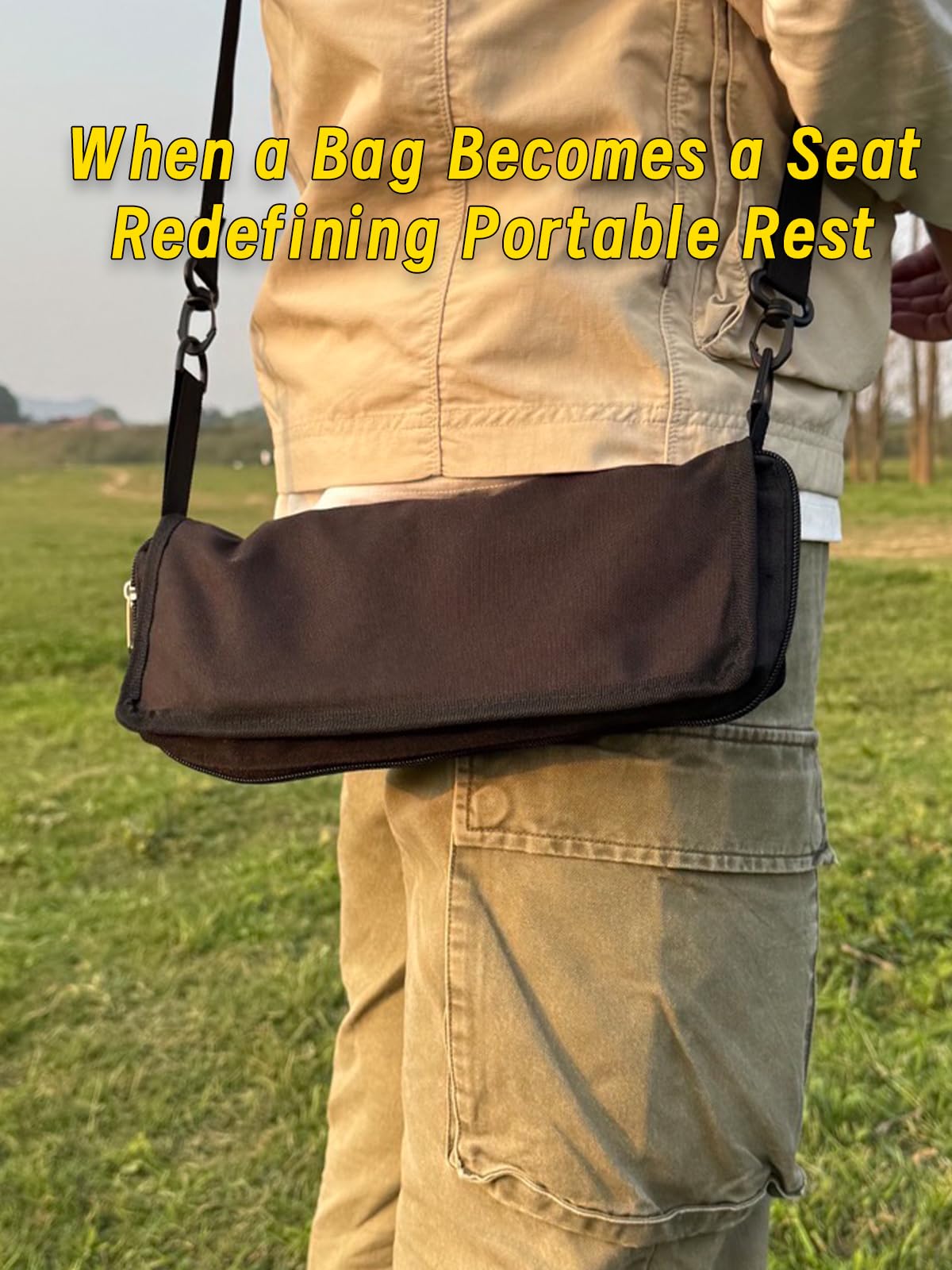 NORDPEAK Ultra Lightweight Camping Stool - 350Lbs Heavy Duty Folding Stool with Adjustable Shoulder Strap, 1.5Lbs Compact Collapsible Footstool for Outdoor Travel, Hiking, Fishing, Concert, Picnic