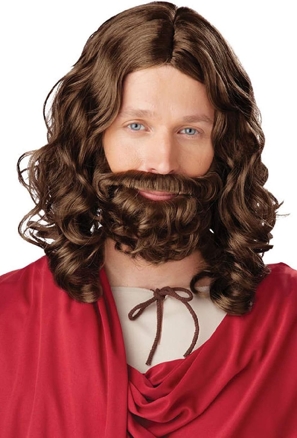 Jesus Wig and Beard Set Biblical Jesus Brown Wig and Beard Set halloween decorations