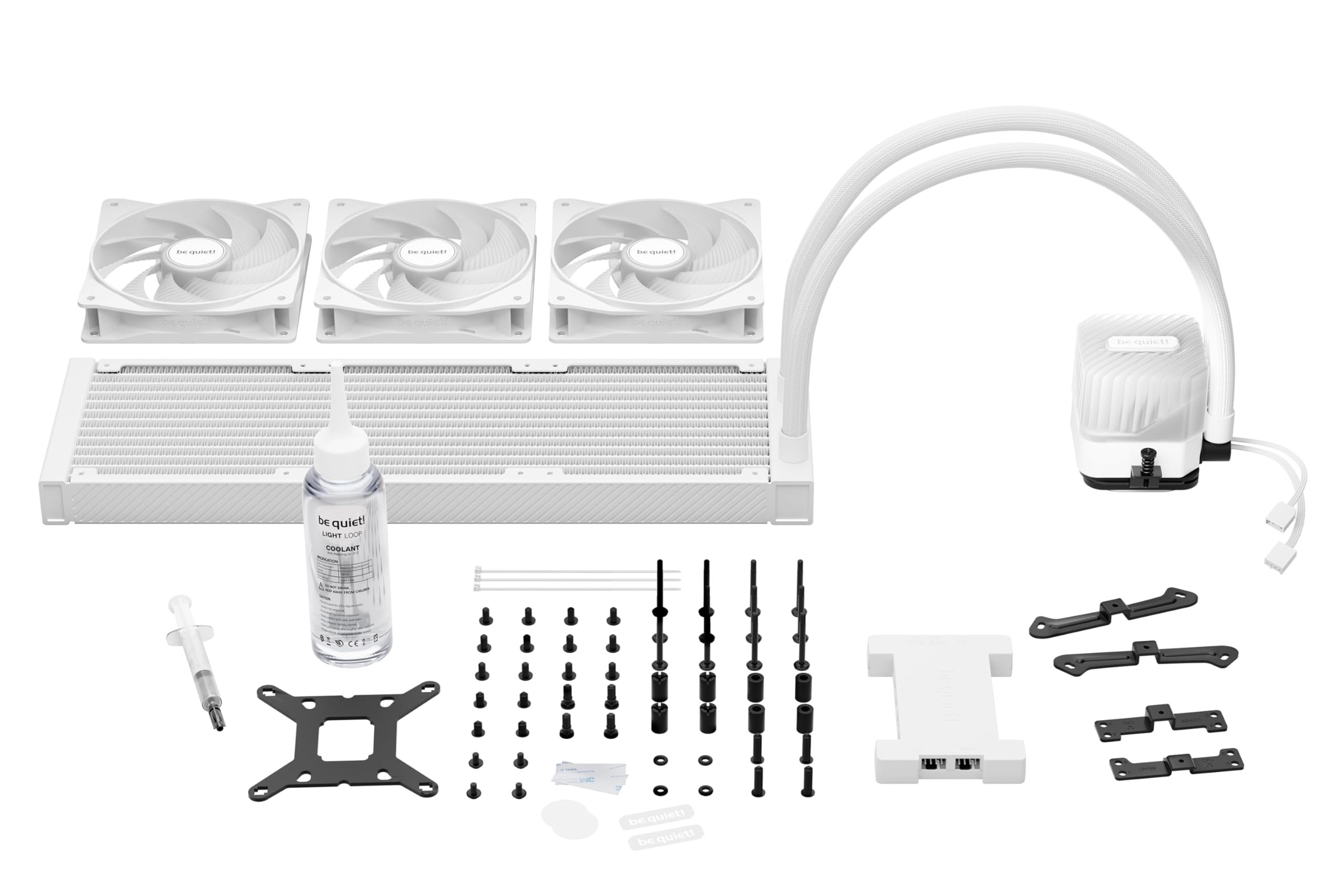 be quiet! Light Loop 360mm White dissipatore a liquido per CPU overclockate, 3 ventole ARGB Light Wings LX 120mm PWM high-speed, unità di raffreddamento con LED ARGB, prestazioni elevatissime