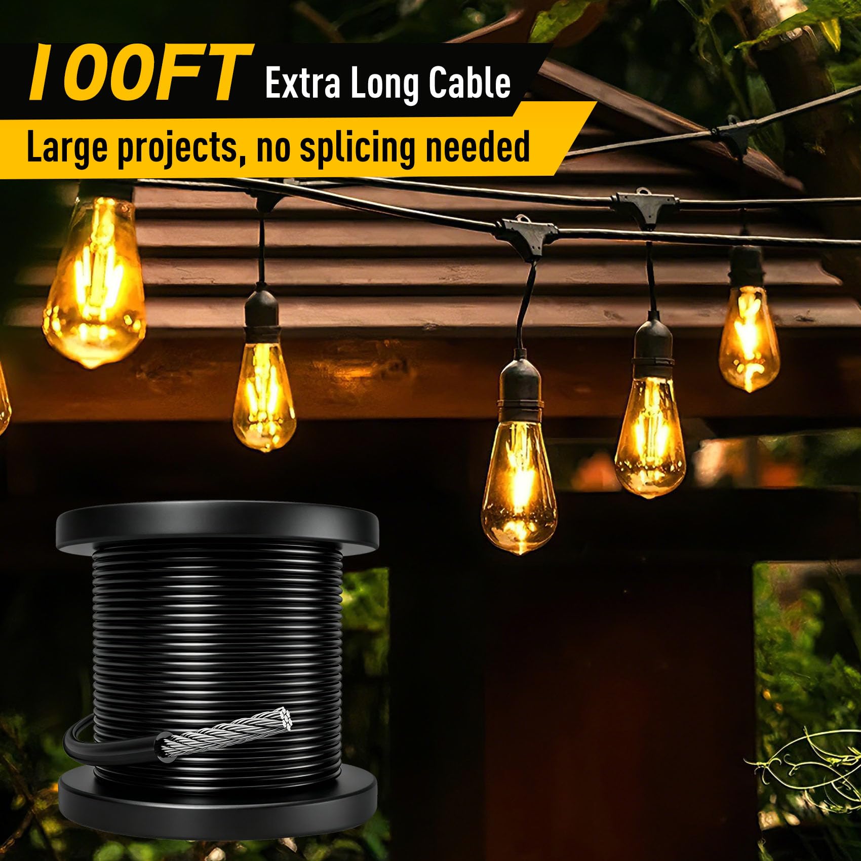 Stainless Steel Wire Rope for String Lights - 100FT -4 Stainless Steel Wire Rope for String Lights - 100FT -4