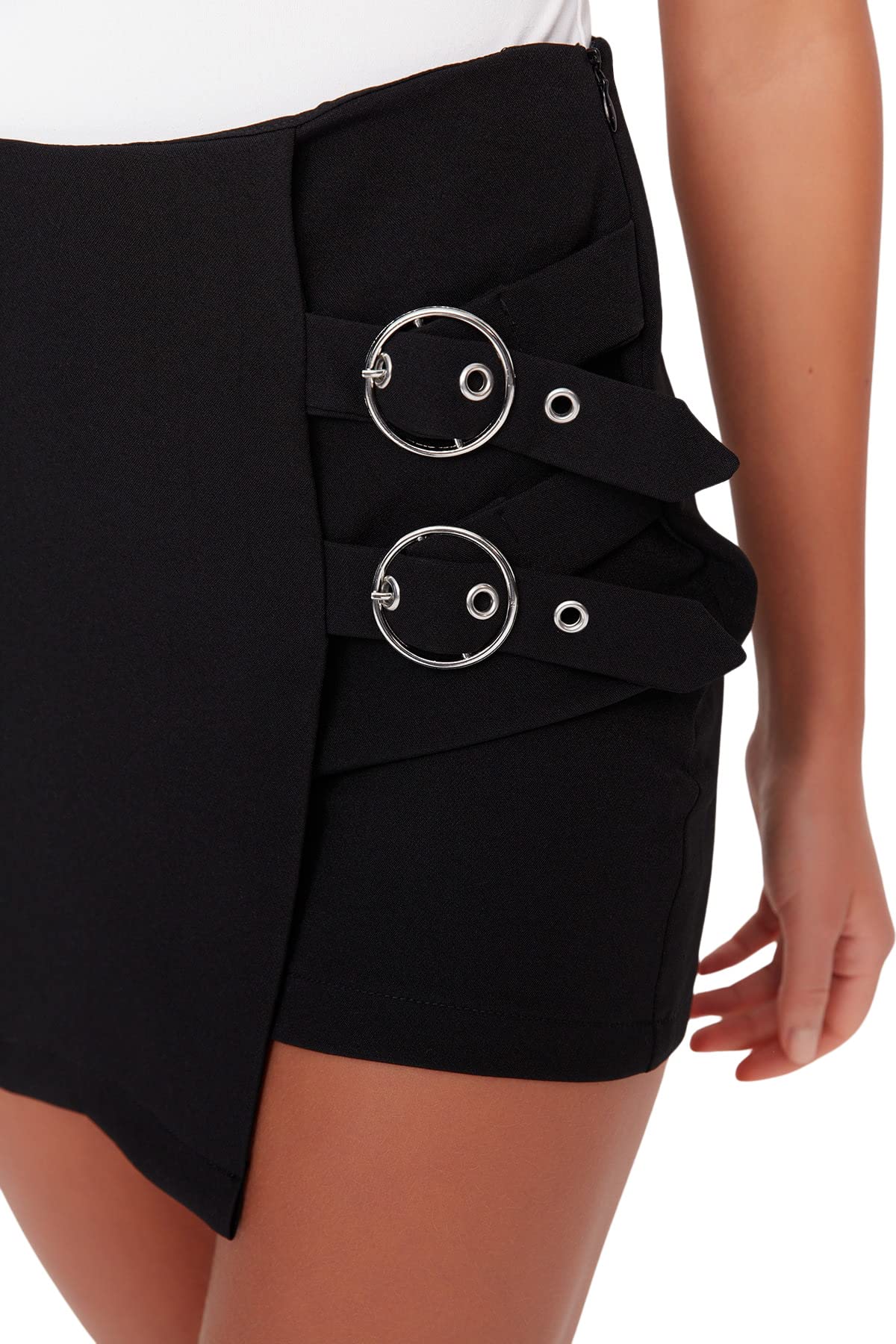 Trendyol Trendyol Damskie Szorty Z Wysokim Stanem Skinny Fit - Shorty Kobiety