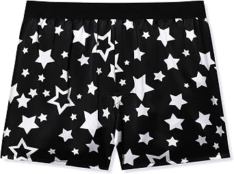 Men's Silk Boxer Shorts - Pure Mulberry Silk Underwear, Luxury Sleepwear, Pajamas Lounge Shorts - Improved Waistband (Stargazer, S)