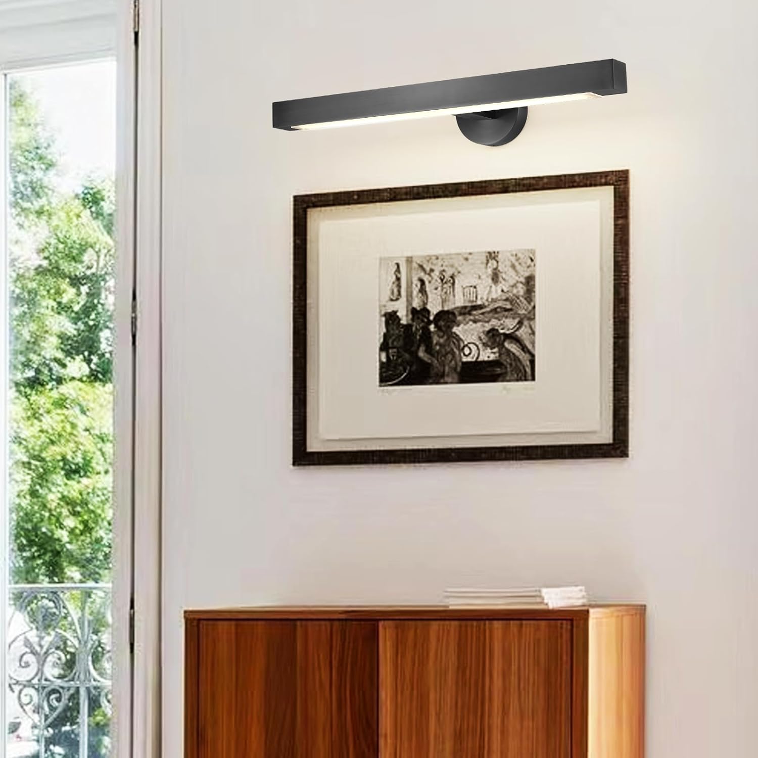 Black Picture Light, 18inch Hardwired Picture Lights, Rotatable Picture Lights for Wall, Wall Lights for Pictures, Linear Art Light for Wall Painting Display Artwork Portrait Black Picture Light, 18inch Hardwired Picture Lights, Rotatable Picture Lights for Wall, Wall Lights for Pictures, Linear Art Light for Wall Painting Display Artwork Portrait