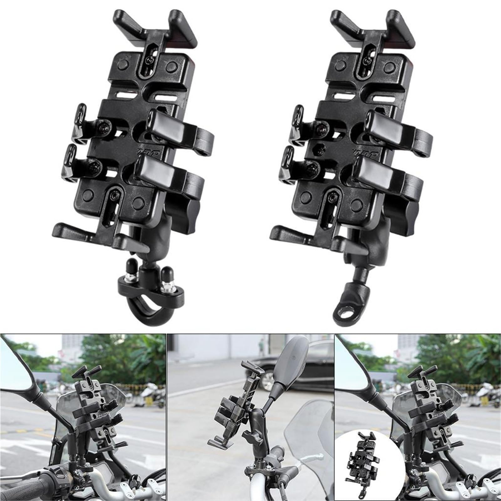 Soporte Movil Moto para Manillar Soporte Metálico Para Teléfono De Motocicleta, Apto Para Motos, Scooters Y Teléfonos Móviles De 3,5 A 7 Pulgadas. Abrazadera Para Teléfono Celular En El Manillar De La