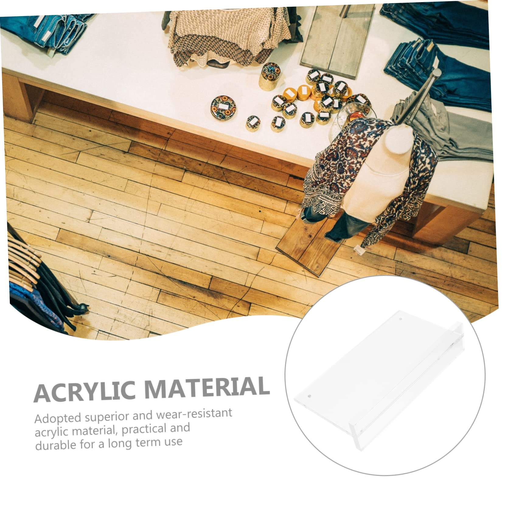 DOITOOL 8 Stück Magnetischer Acryl Display Stand Doppelseitig Transparente Preisschildhalter Stabile Tischaufsteller mit Rundem für Büro Restaurant und Produktpräsentation