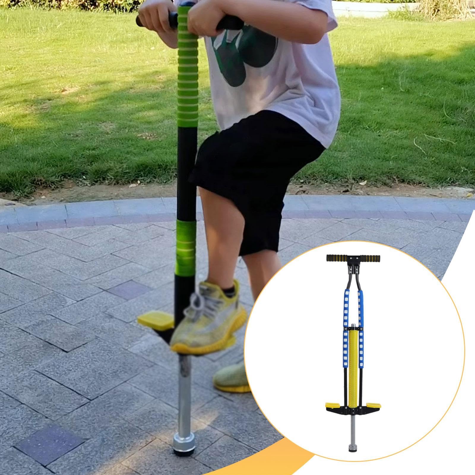 Gralara Pogo Rod pour Enfants, Jouet, Bâton D'exercice avec Poignée Ergonomique, Ressort En Acier Inoxydable et Base Antidérapante, Bleu