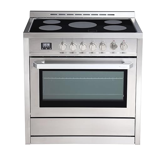 RRE361TS 36" Electric Range with 5 Burners, 4.3 cu. Ft. Capacity, Freestanding Slide-in AirFry, Convection Oven, Easy Reach Racks, Clock and Timer, Stainless Steel