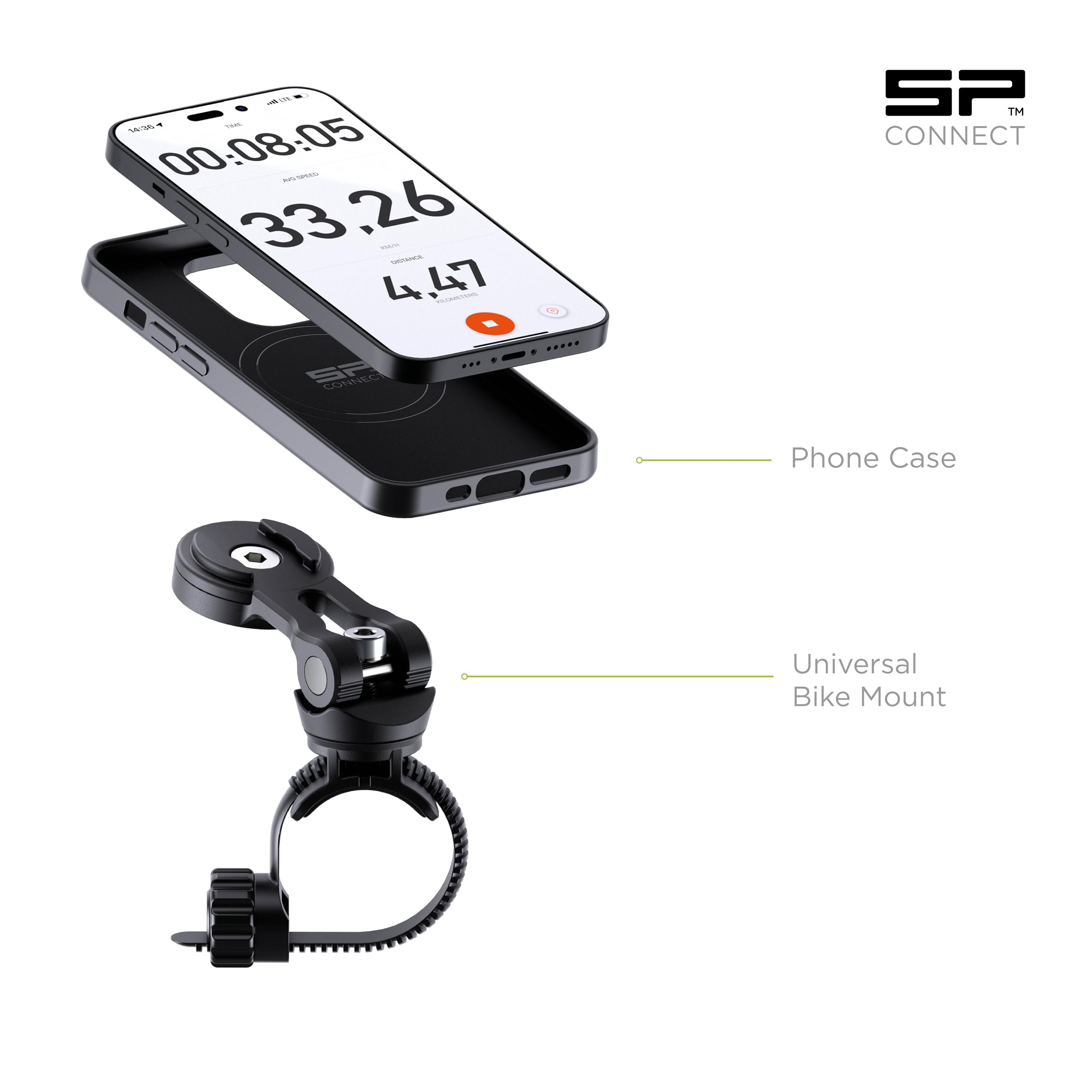 SP CONNECT Bike Bundle Phone Holder | SPC+ | Compatible with iPhone 13 mini/12 Mini | Premium Mobile Phone Holder for Cycling | Electric Bicycle Cell-Phone Holders | Road Bike E-Bike