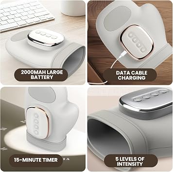 Hand Massager for Arthritis,Heated Hand Massager with Heat & Compression, 9 Intensity Levels, Cordless & Portable Hand Massager for Arthritis, Carpal Tunnel & Hands Pain Relief (B)