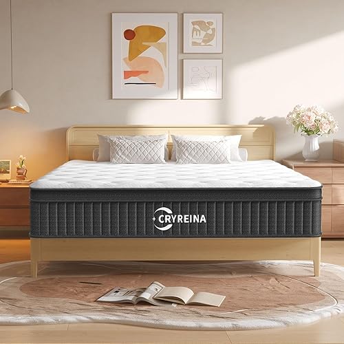 King Mattress, 14 Inch King Size Mattresses, Hybrid Pocketed Coil Mattress in a Box, Medium Firm, 100 Nights Trial