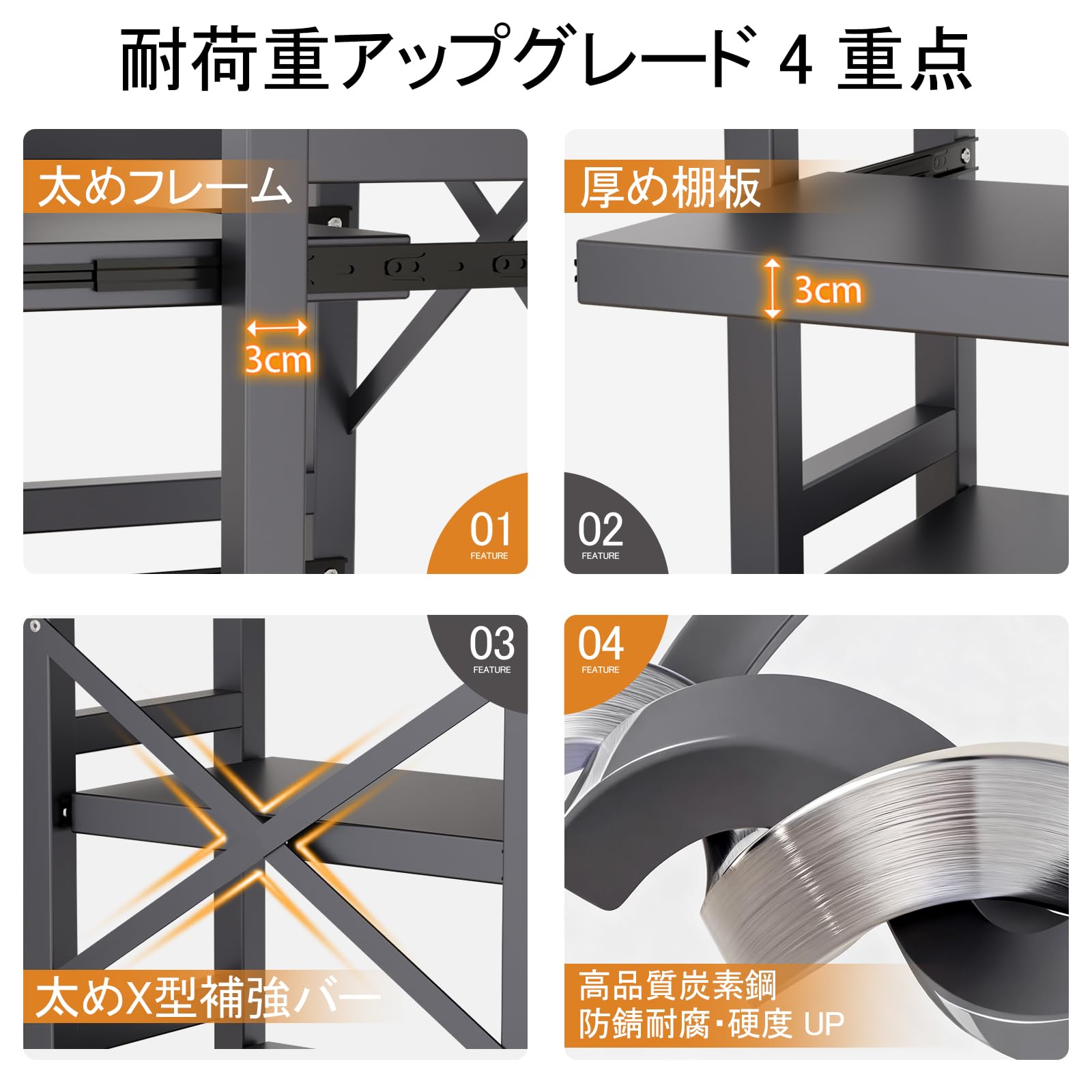 Amazon.co.jp: 【業界初 超強化リニューアル】FaitLux キッチンラック