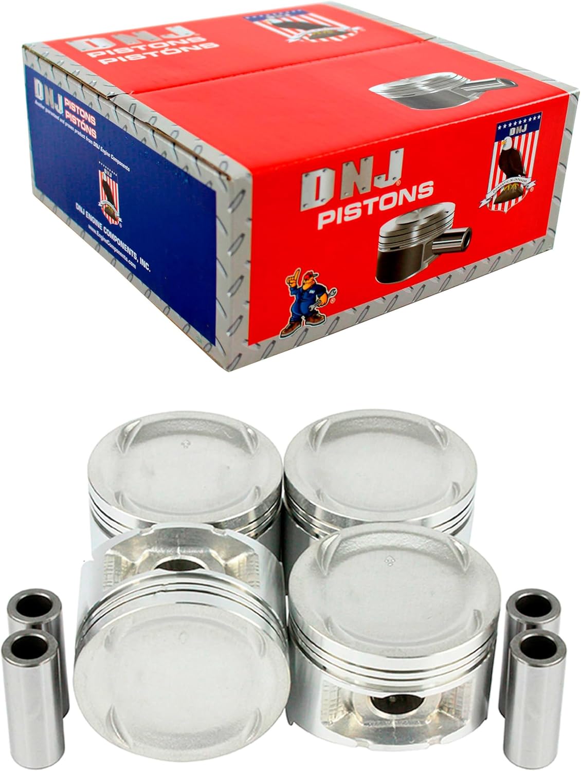 DNJ P219 Piston Set Standard for 1990-1997 Acura, Honda, Isuzu Accord, CL, Oasis 2.2L L4 16V SOHC 2156cc