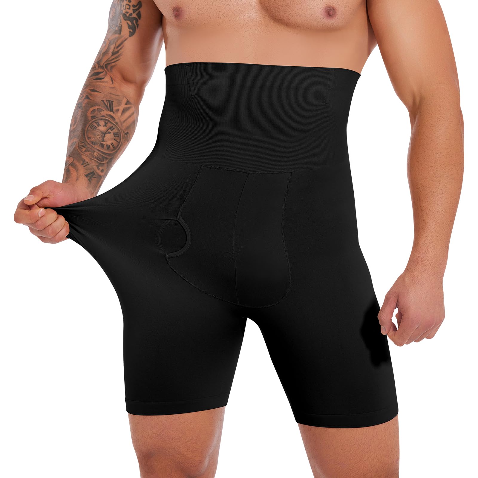 gleefeat Mens Shapewear Tummy Control Shorts High Waist Underwear Slimming Body Shaper Belly Girdle Compression Boxer Briefs-picture-47