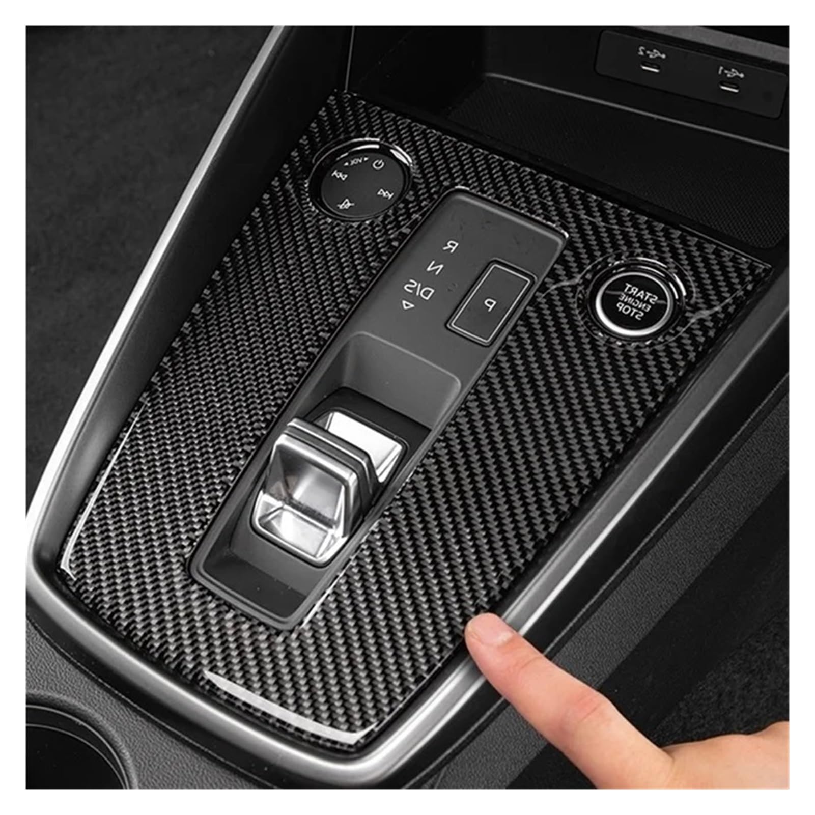 Real Carbon Fiber Center Console Gear Shift Panel Cover For Ford Musta