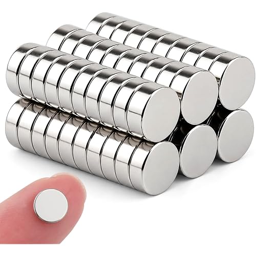 MIN CI Small Rare Earth Neodymium Magnets - 60 Pcs Mini 6 x 2 mm Round Magnets for Refrigerator, Crafts, Whiteboard