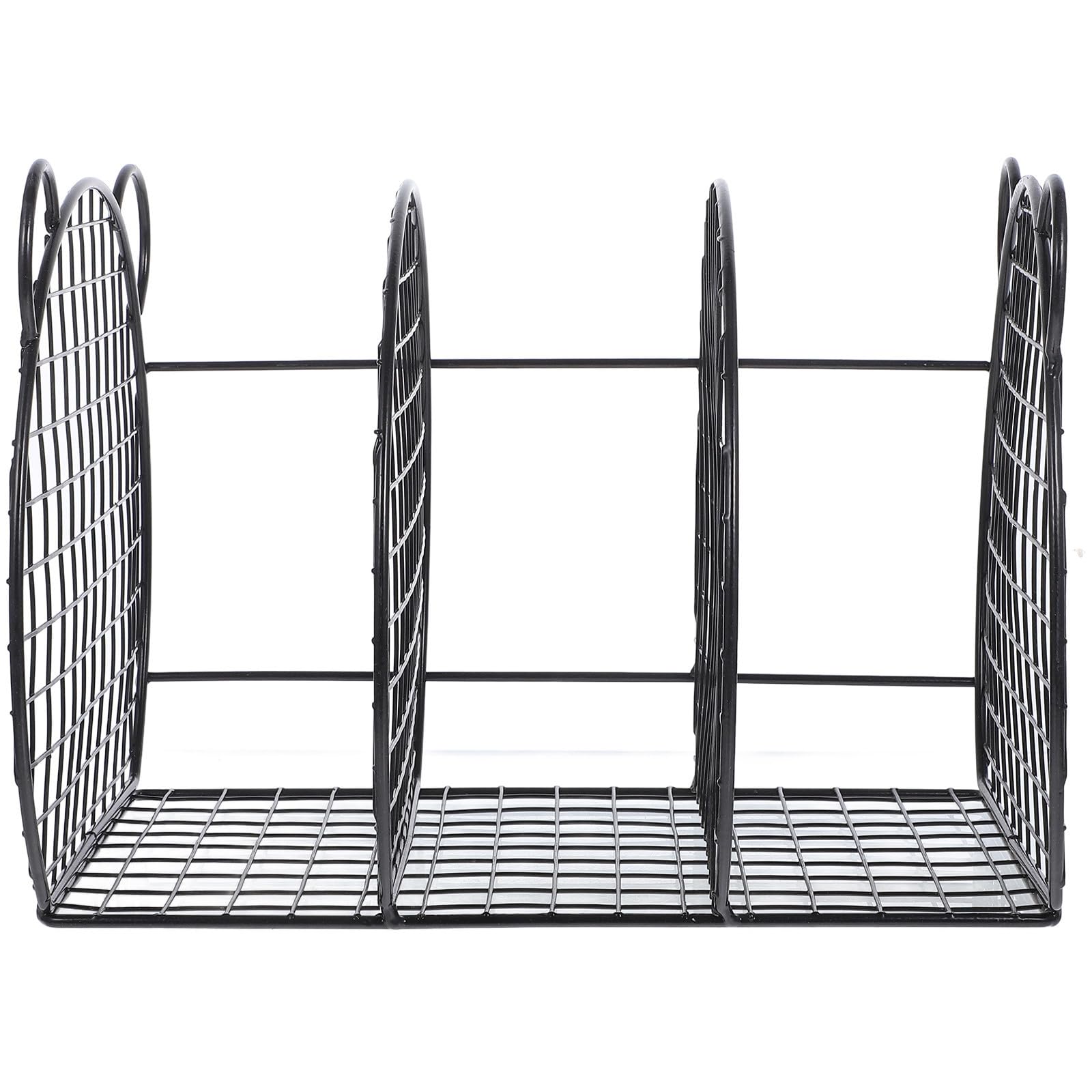 Organizador de Libros de Mesa de Hierro Negro Tres Compartimentos