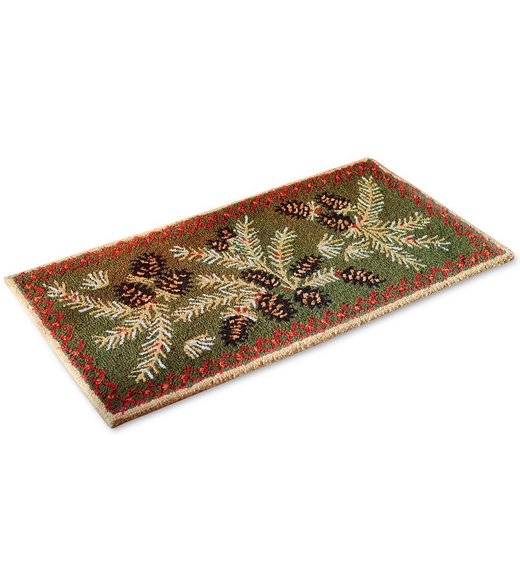 Buy Plow & Hearth 2'x4' Hooked Pine Cone Fireproof Hearth Rug 100