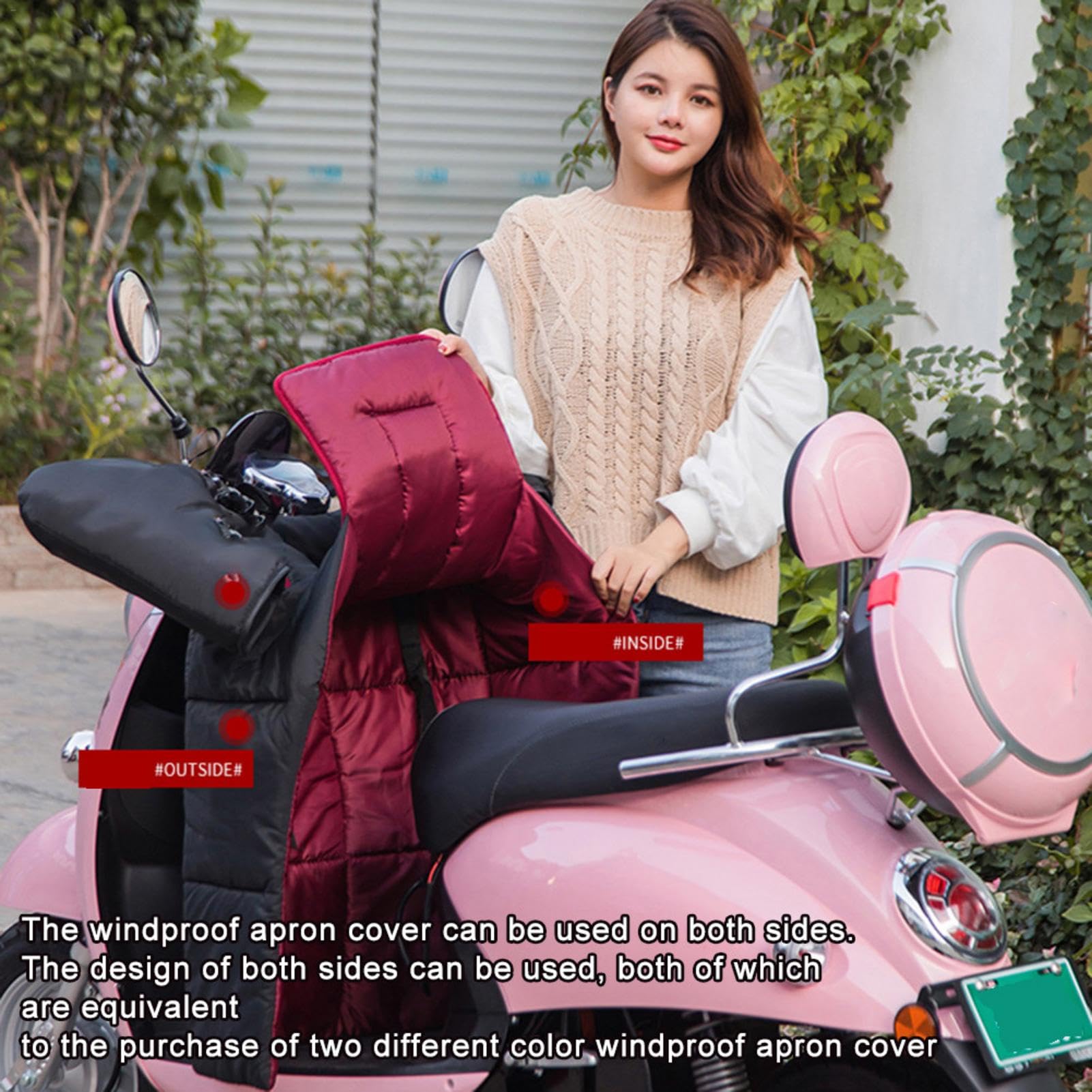 Coprigambe Scooter, Grembiule, Grembiule, Gamba impermeabile per scooter | Copertura per gambe per scooter impermeabile con manicotti del manubrio, Calda coperta per parabrezza per moto