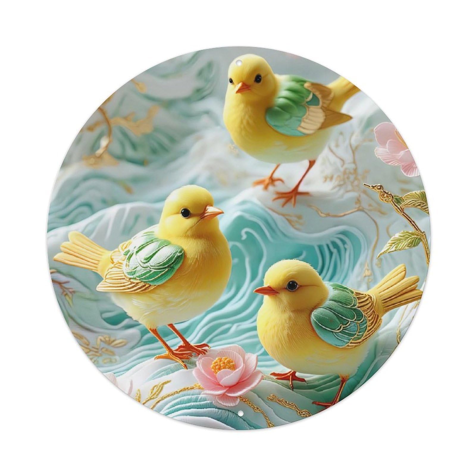 Animal Visual Art Yellow Chick Metal Tin Sign
