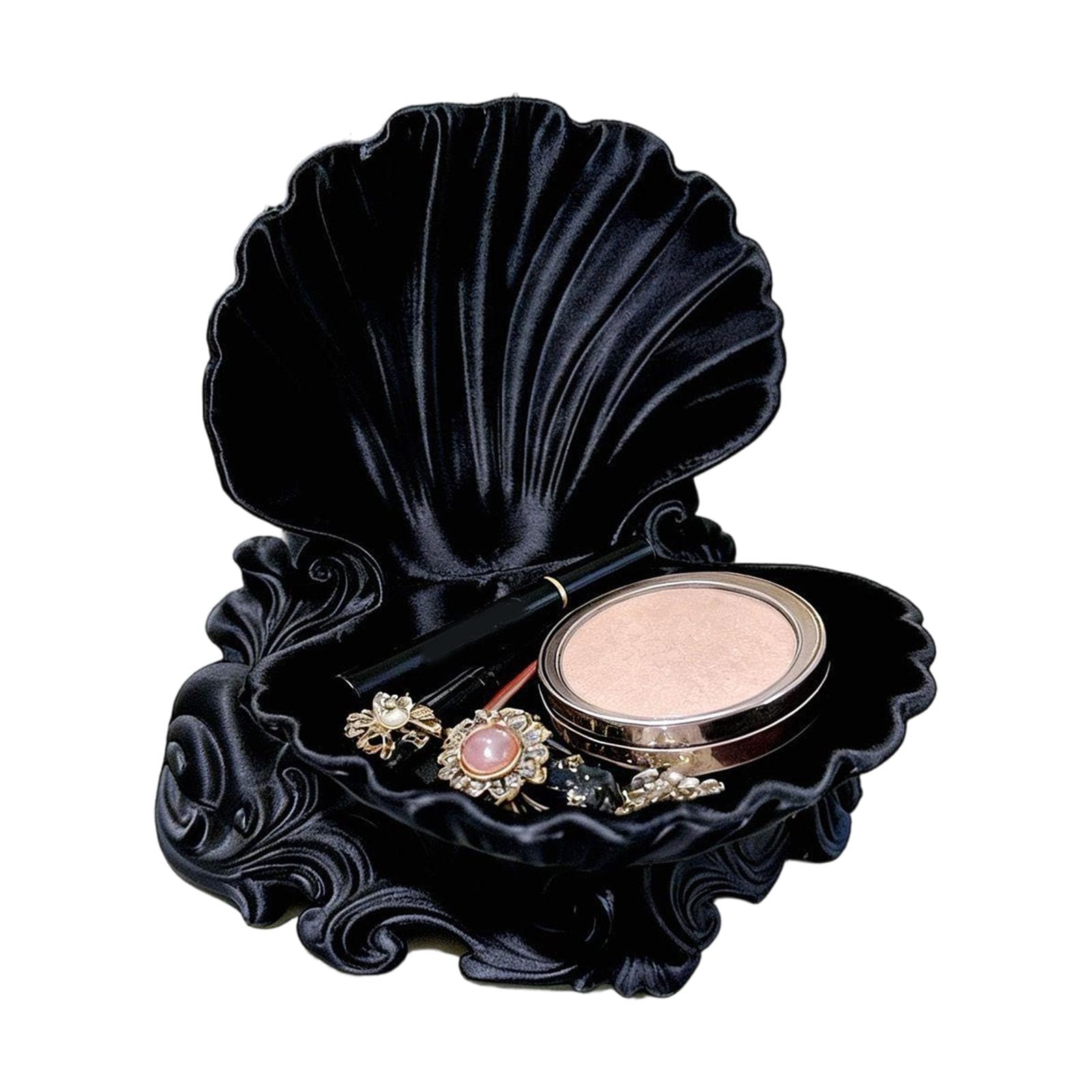 CUNZJIA Elegant 3D Printed Seashells Jewelry Tray for Earrings Necklaces and Small Accessories Stylish Decorative Bowl