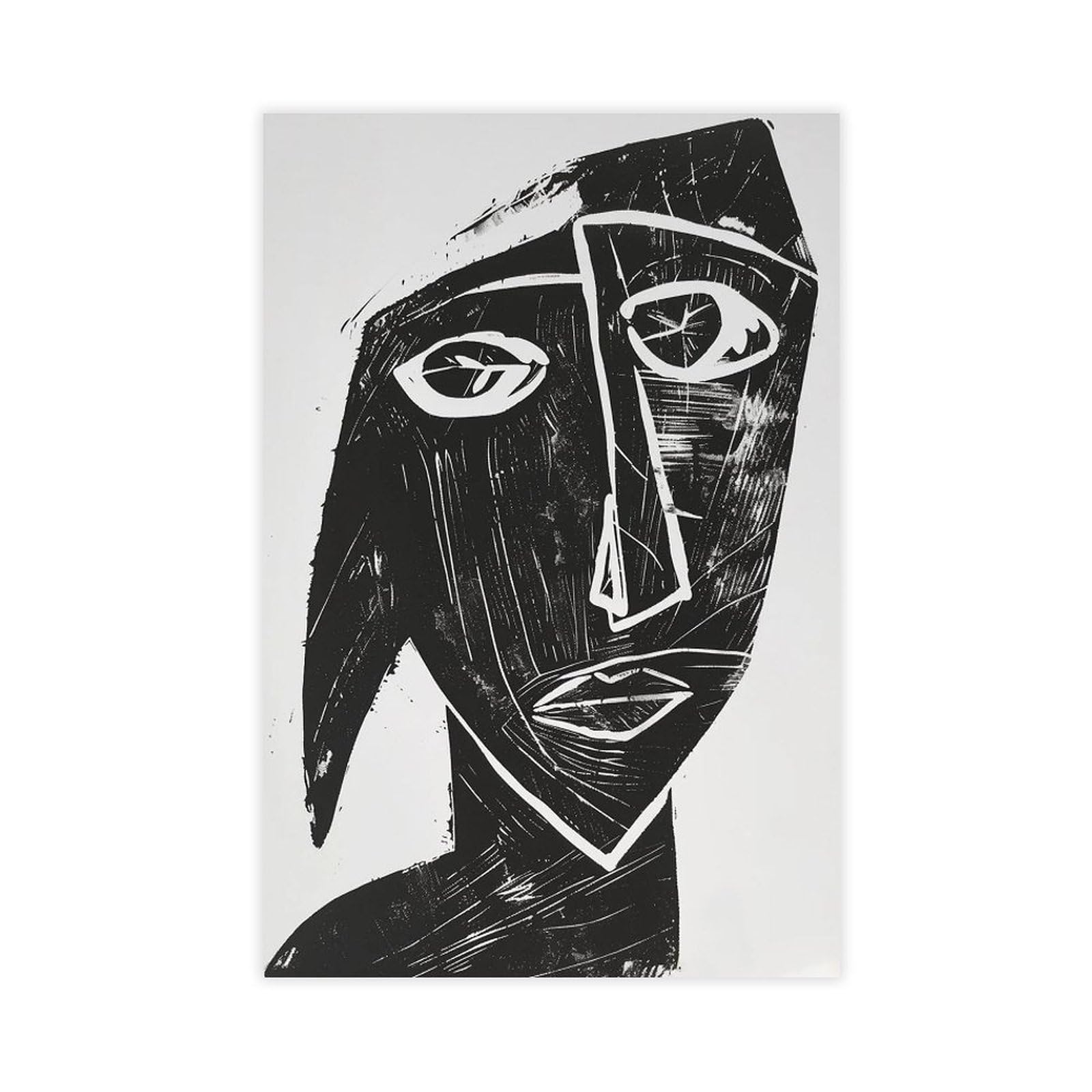 Bareronor Abstract Cubist Poster Canvas Poster Wall Art Decor Print Picture Paintings for Living Room Bedroom Decoration 24" L X 36" W