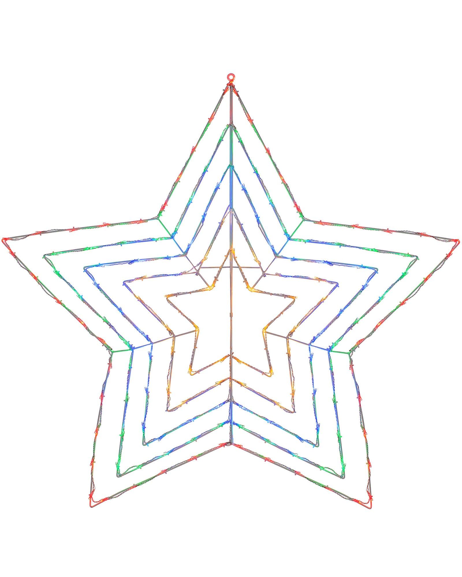 WeRChristmas Pre-Lit Multi Function LED Star with Memory Controller - 118 cm, Multi-Colour