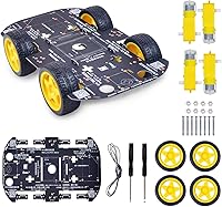 Vista 2 de Robot Chassis 4WD Robot Car Smart Chassis Kit with 4 TT Motor for Arduino/Raspberry Pi/Jetson Nano, Smart Robotic Car Chassis DIY Learning Kit