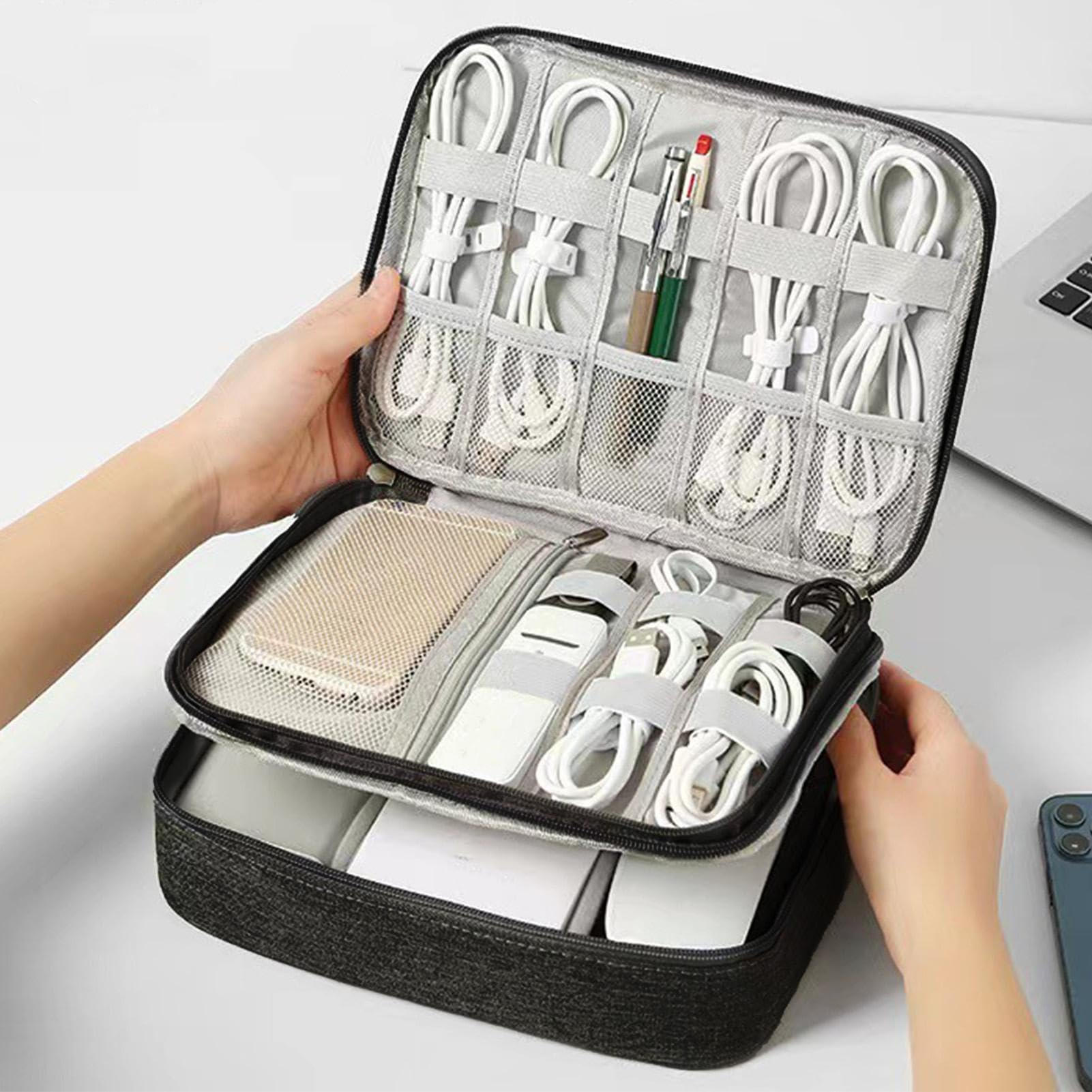 Organizzatore Portatile Per Cavi E Accessori Elettronici - Borsa Con Cerniera In EVA, Antigraffio E Antipolvere