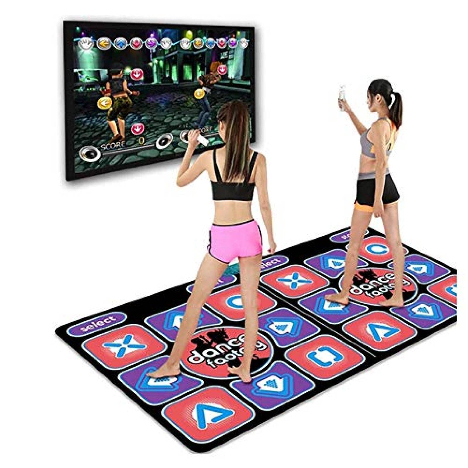KANGNING Foldable Double Dancing Mat PVC Padded Double Handles Environmentally Friendly Soft Adult/Child Dancing Mat Computer And TV Dual UseWell