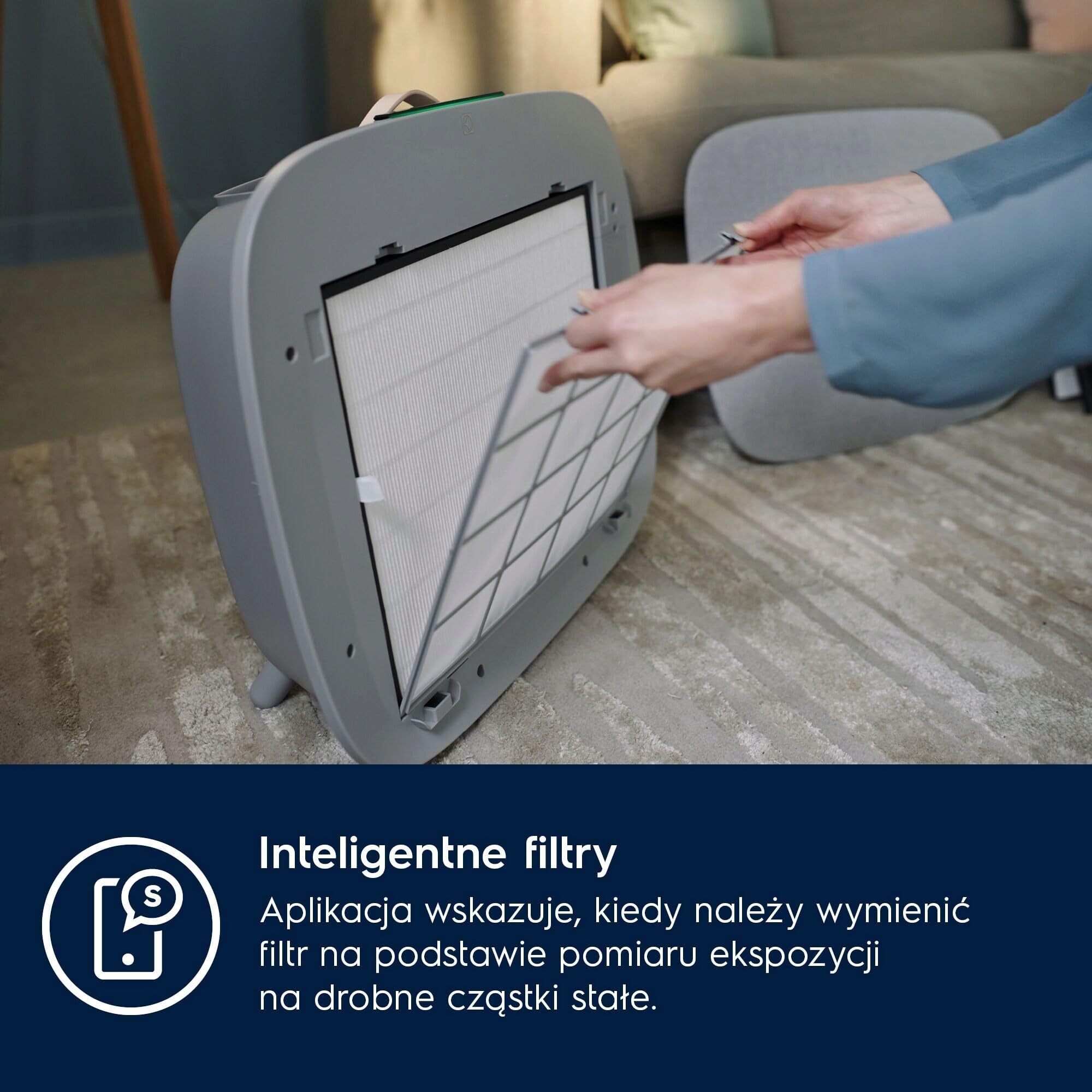 Electrolux BREATHE Filtr Przeciwpyłkowy Model EFWBTH3, Filtr pyłkowy do oczyszczania powietrza Well A5 & A7, Minimalizuje reakcje alergiczne, Aplikacja pokazuje, Kiedy należy wymienić filtr, Biały