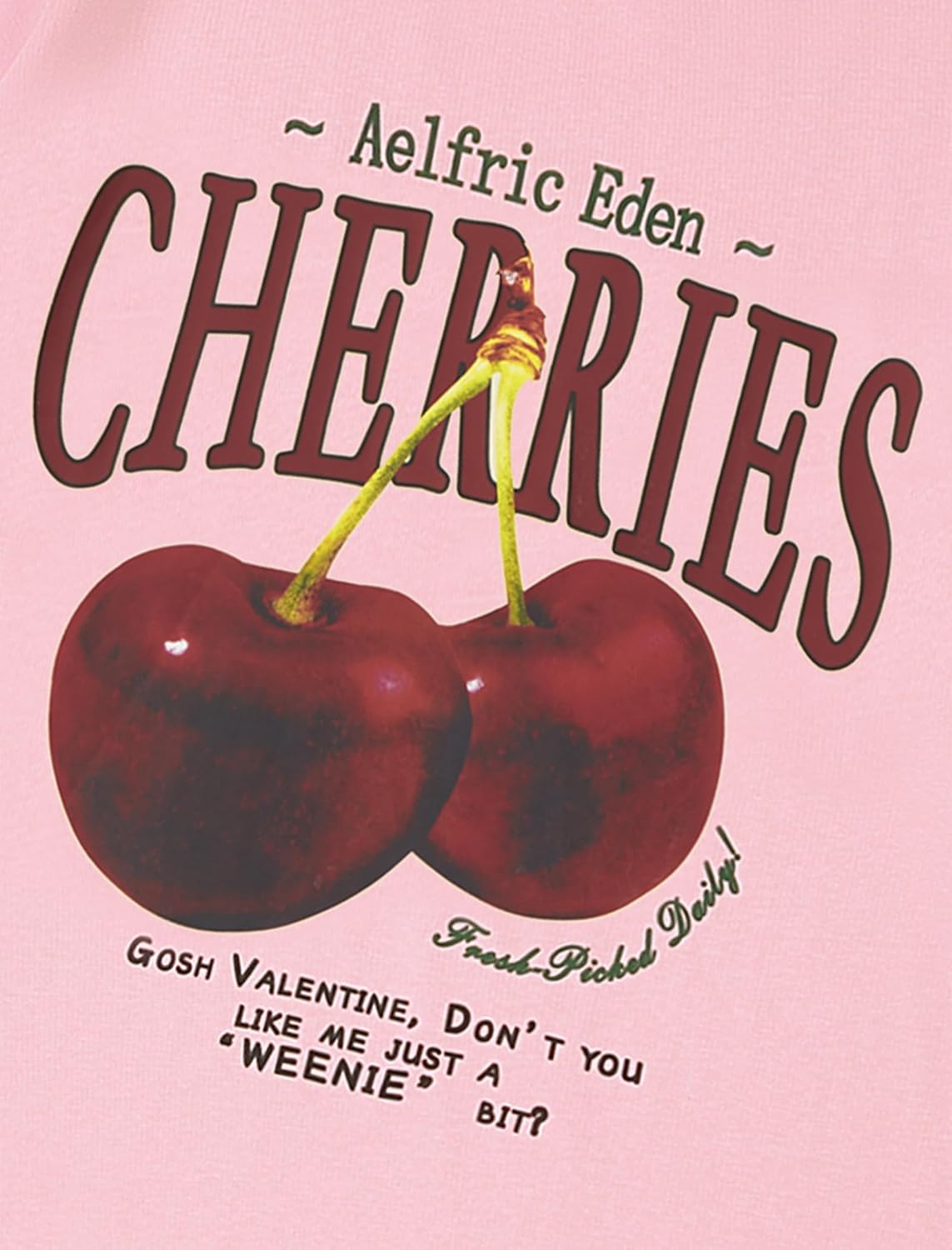 Aelfric Eden Oversized Graphic Tees Unisex Cherries Print T Shirts Casual Summer Short Sleeve Top Cotton Cute Tee Shirt - Image 3
