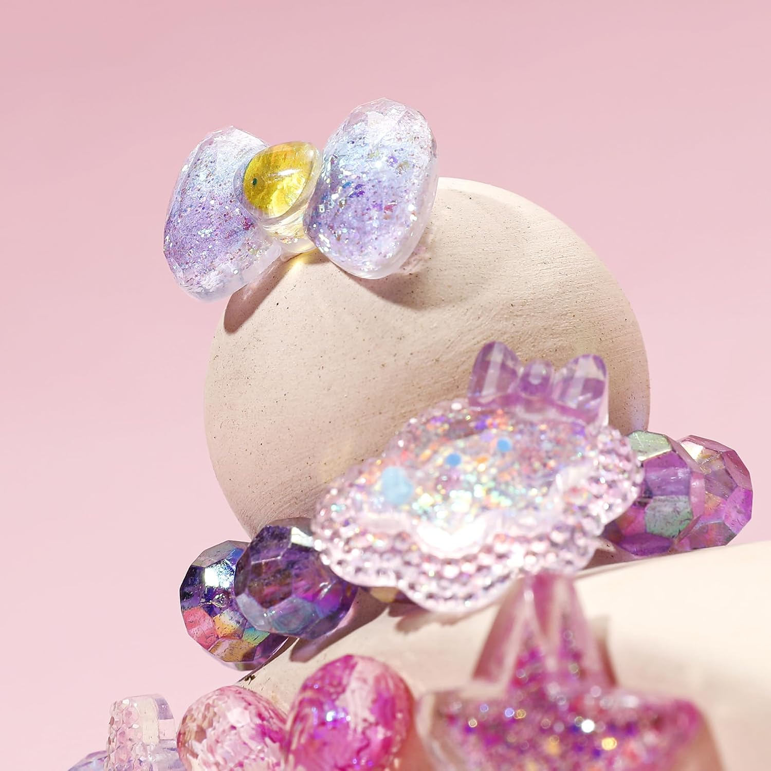 Ziigole Pink Cute Flower Shoe Charm for Kids, Lovely Shoe Chains, DIY Butterfly Bow Shoe Decoration Charms for Girls, Party Favor